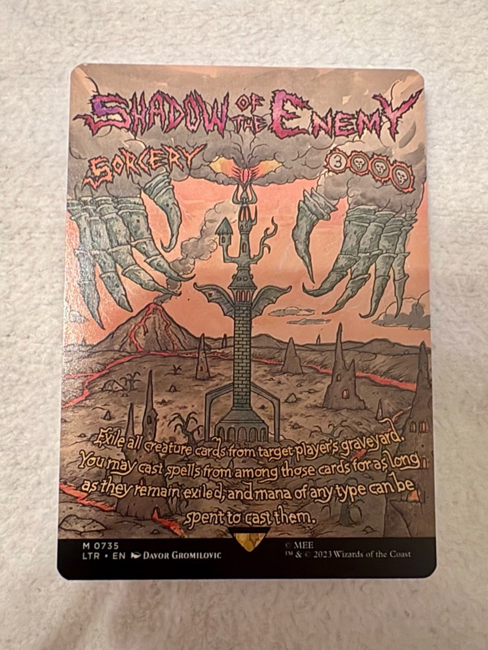 Shadow of the Enemy Borderless Poster Lord of the Rings Card - MTG Near Mint